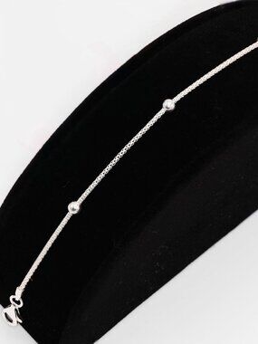 925 Sterling Silver Fancy Ball Beaded Bracelet